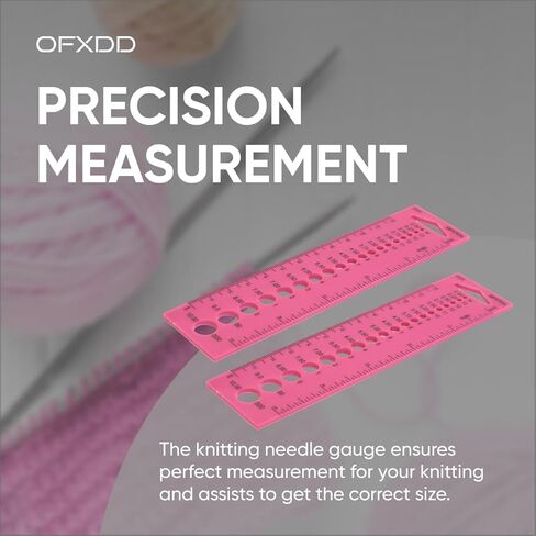 Knitting Needle Gauge - Plastic Ruler for Knitting Needle Size Gauge - Measuring Tool for Yarn in Kuwait