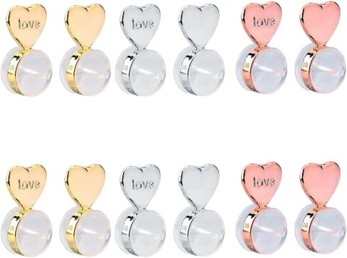 12 PCS Rubber Earring Backs for Droopy Ears，Heart Silicone Earring Lifter，Hypoallergenic Secure Earrings Backs Replacements for Heavy Earrings (Gold,Rose Gold and Silver) in Kuwait