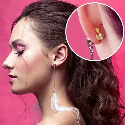 12 PCS Rubber Earring Backs for Droopy Ears，Heart Silicone Earring Lifter，Hypoallergenic Secure Earrings Backs Replacements for Heavy Earrings (Gold,Rose Gold and Silver) in Kuwait