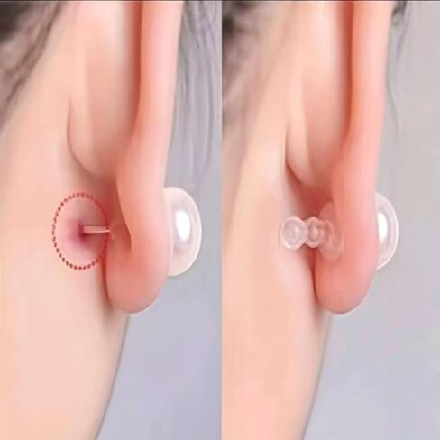 Silicone 50pcs Ear Studs Back Plugs Fully Enclosed Earring Holders in Kuwait