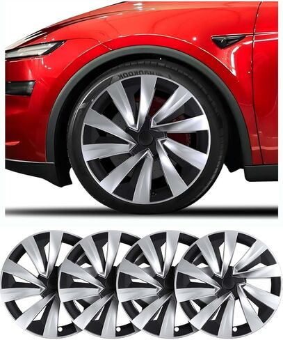 Wheel Covers 19 Inch for Tesla Model Y Juniper Accessories 2025 2026 ABS Hubcaps 4 Pcs Compatible with Tesla Molde Y Rim Protector Replacement Wheel Cover (Silver, 19 inches) in Saudi Arabia