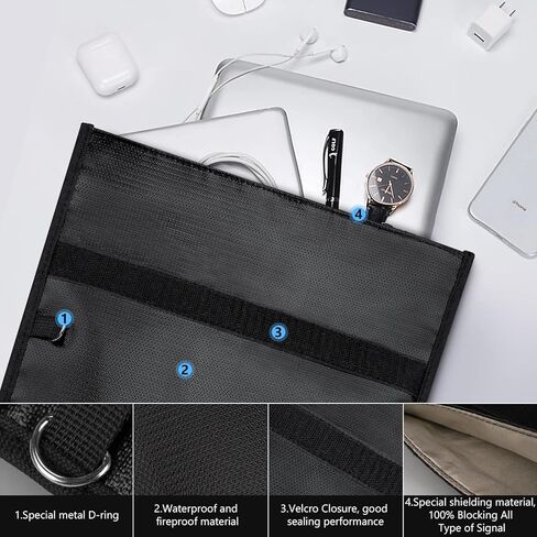 Large Faraday Bags EMP Proof 17" x 15", Portable Faraday Cage for Laptops Tablets, EMP Bags for Electronics, Fireproof Waterproof RFID Signal Blocker Faraday Pouch in Saudi Arabia