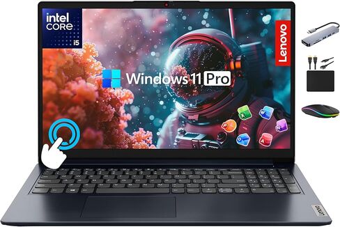 كمبيوتر محمول Lenovo IdeaPad بشاشة تعمل باللمس 2025-2026، كمبيوتر أعمال، مكتب مدى الحياة، شاشة 15.6 بوصة FHD، معالج Intel i5 10-Core، ذاكرة وصول عشوائي 40 جيجابايت، تخزين 1.5 تيرابايت (1 تيرابايت SSD + 500 جيجابايت تحويلة)، بطارية طويلة، ملحق Marxsol، Win in Saudi Arabia