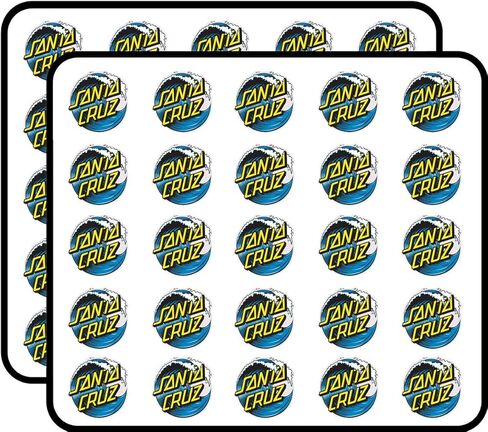 Santa Cruz 50 Pack 1-Inch Retro Stickers for Scrapbooking, Journals, Planners, Laptops, Phones and Water Bottles in Kuwait