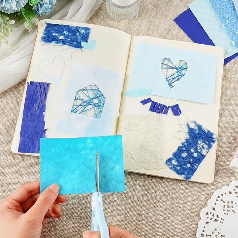 Scrapbook Supplies and Paper Set - 160 Sheets Textured Paper with Mesh Fabric for Scrapbooking, Junk Journal Supplies, Card Making - 10 Pack Mixed Media Collage Kit A7 in Kuwait