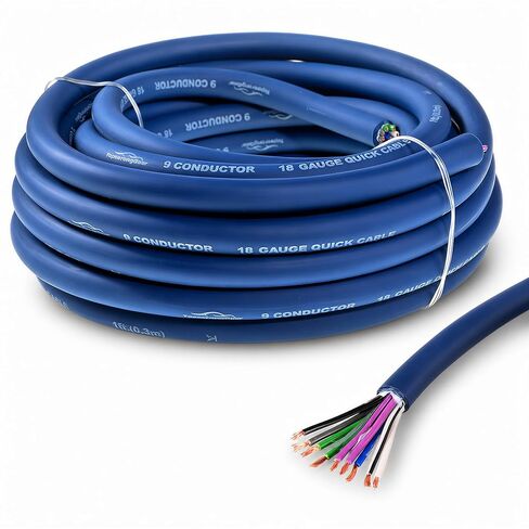 كابل مكبر صوت TOPSTRONGGEAR بطول 20 قدمًا و9 موصلات، 18AWG 100% OFC، سلك مكبر صوت ذو 4 قنوات وسلك عن بعد (18 مقياس) in Saudi Arabia