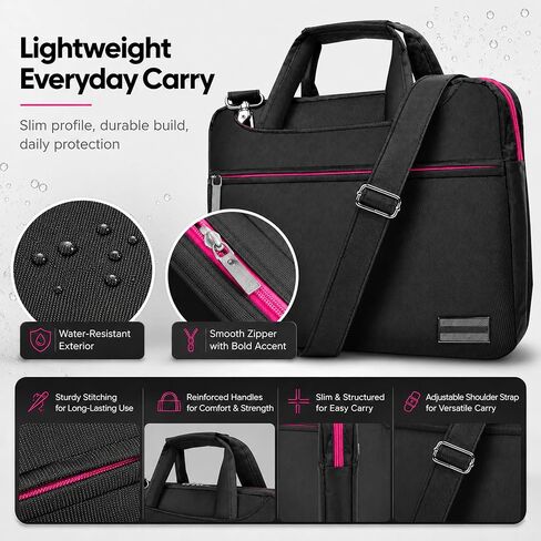 Business Briefcase Bag for 13 inch Laptops, Water-Resistant Shoulder Messenger Bag for Office Meetings and Commute, Collapsible Handles and Crossbody Strap, compatible with Chromebook Spin 513 in Saudi Arabia