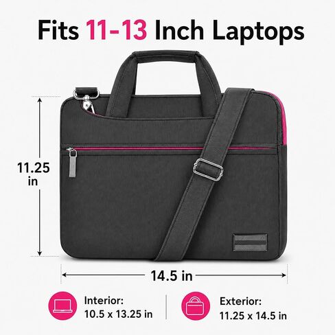 Business Briefcase Bag for 13 inch Laptops, Water-Resistant Shoulder Messenger Bag for Office Meetings and Commute, Collapsible Handles and Crossbody Strap, compatible with Chromebook Spin 513 in Saudi Arabia