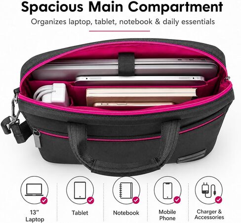 Business Briefcase Bag for 13 inch Laptops, Water-Resistant Shoulder Messenger Bag for Office Meetings and Commute, Collapsible Handles and Crossbody Strap, compatible with Chromebook Spin 513 in Saudi Arabia