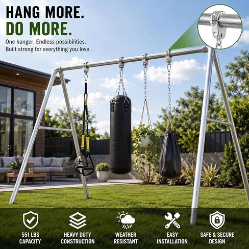 Silkfly 2 Pcs 2-3/8" Heavy Duty Swing Hangers Set Steel Pipe Hanger Cast Aluminum a Frame Swing Set Bracket Hardware for Pipe Beams in Kuwait
