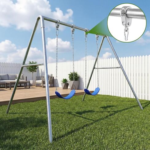 Silkfly 2 Pcs 2-3/8" Heavy Duty Swing Hangers Set Steel Pipe Hanger Cast Aluminum a Frame Swing Set Bracket Hardware for Pipe Beams in Kuwait
