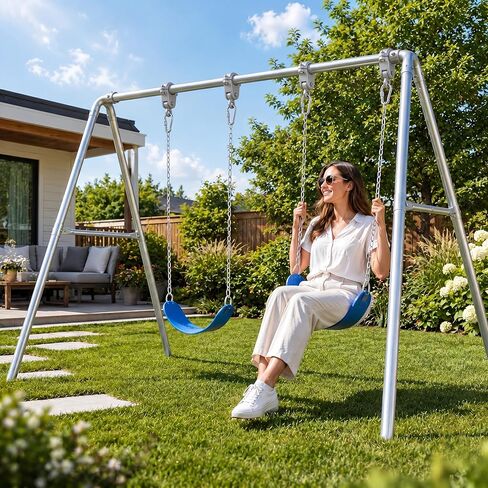 Silkfly 2 Pcs 2-3/8" Heavy Duty Swing Hangers Set Steel Pipe Hanger Cast Aluminum a Frame Swing Set Bracket Hardware for Pipe Beams in Kuwait