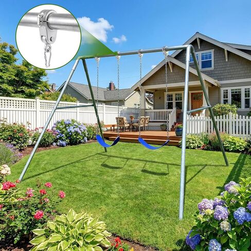 Silkfly 2 Pcs 2-3/8" Heavy Duty Swing Hangers Set Steel Pipe Hanger Cast Aluminum a Frame Swing Set Bracket Hardware for Pipe Beams in Kuwait