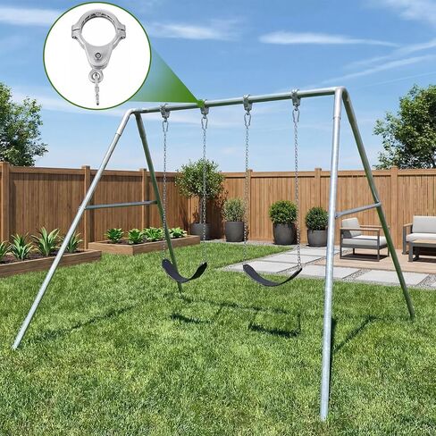 Silkfly 2 Pcs 2-3/8" Heavy Duty Swing Hangers Set Steel Pipe Hanger Cast Aluminum a Frame Swing Set Bracket Hardware for Pipe Beams in Kuwait