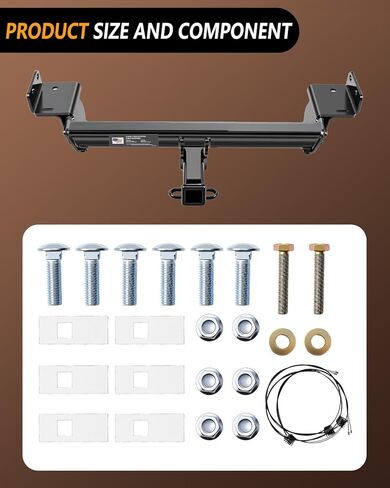 وصلة وصلة مقطورة للمستقبل مقاس 2 بوصة لسيارة جيب كومباس 2018-2025 وبوصلة مكسيكية الصنع لعام 2017 | وصلة جر سحب من الفئة 3 | قدرة سحب تبلغ 4000 رطل in Kuwait
