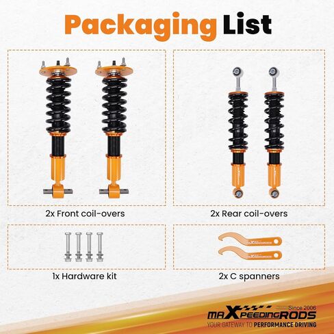 maXpeedingrods Coilovers for Cadillac Escalade 2007-2013, for Chevrolet Avalanche/Suburban 1500 2007-2012, for GMC Yukon XL 1500 2007-2009, Height Adjustable Shock Absorber Lowering Kit Gold in Kuwait