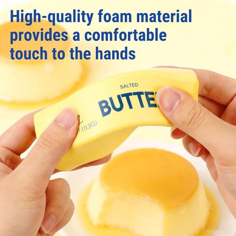 2Pack Slow Rising Dumpling Squishy Butter Squeeze Toys, Slow Rising Squishy,Squeeze Ball Realistic Butter Stick Soft Squeeze Toys for Adults Office Home Stress Relief (Yellow) in Saudi Arabia