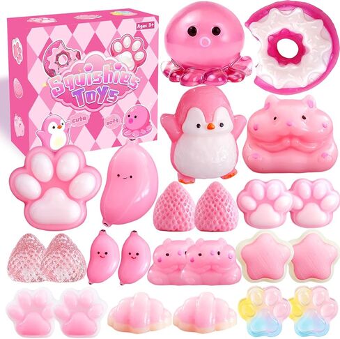 24Pack Taba Squishies Toy, Squishy Fidget Taba Toys, Stress Relief Sensory Squeeze Toys for Kids 4-8 8-12 Party Favors, Classroom Prizes, Birthday Gifts Goodie Bag Stocking Stuffers in Saudi Arabia