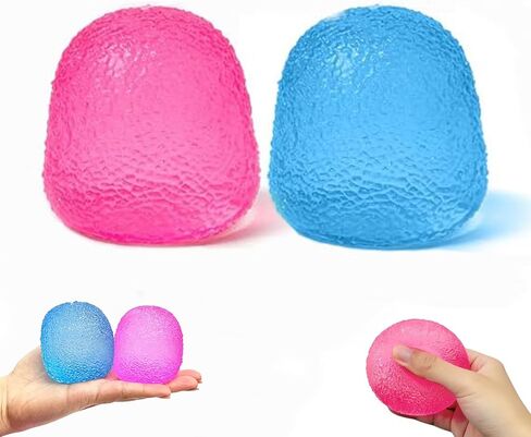 Gumdrop Squishy- Stress Balls for Kids and Adults, Super Solid Squeeze Ball, Sensory for Stress Relief, Focus, and Fun, Stretchy Squeeze Stress Relief Balls for Anxiety (Blue+Pink) in Saudi Arabia