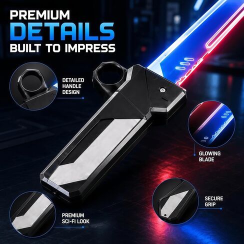 2-in-1 Reversible Hilt Light Saber | Spark Sword Retractable Plug-in Lightsaber with Swing-to-Extend | Light Up Sword Cosplay Prop Collector’s Fidget Toy in Saudi Arabia
