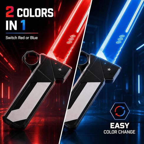 2-in-1 Reversible Hilt Light Saber | Spark Sword Retractable Plug-in Lightsaber with Swing-to-Extend | Light Up Sword Cosplay Prop Collector’s Fidget Toy in Saudi Arabia