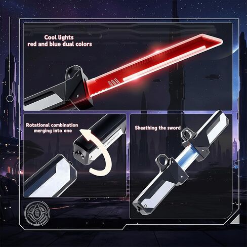 2-in-1 Reversible Hilt Light Saber | Spark Sword Retractable Plug-in Lightsaber with Swing-to-Extend | Light Up Sword Cosplay Prop Collector’s Fidget Toy in Saudi Arabia