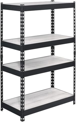 Natural and Black 4-Tier Bookcase in Saudi Arabia