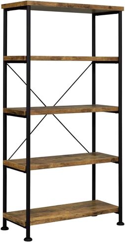 Antique Nutmeg and Black 4-Shelf Bookcase 63" H* 31.5" W * 14.25" D in Saudi Arabia