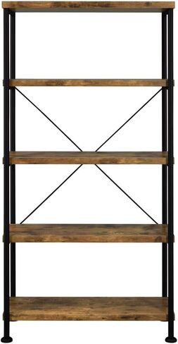 Antique Nutmeg and Black 4-Shelf Bookcase 63" H* 31.5" W * 14.25" D in Saudi Arabia