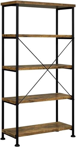 Antique Nutmeg and Black 4-Shelf Bookcase 63" H* 31.5" W * 14.25" D in Saudi Arabia