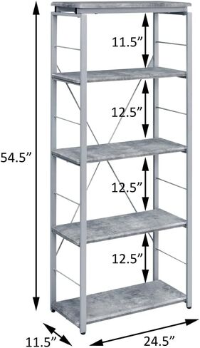 Grey and Silver 4-Shelf Bookcase 54.5" H* 24.5" W * 11.5" D in Saudi Arabia