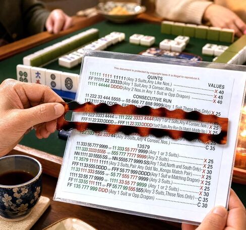 Mahjong Line Finder, 4 Pack Mahjong Line Reader Acrylic Mah Jong Rules Reader Card Accessories for Beginners and Players (Tortoiseshell) in Saudi Arabia