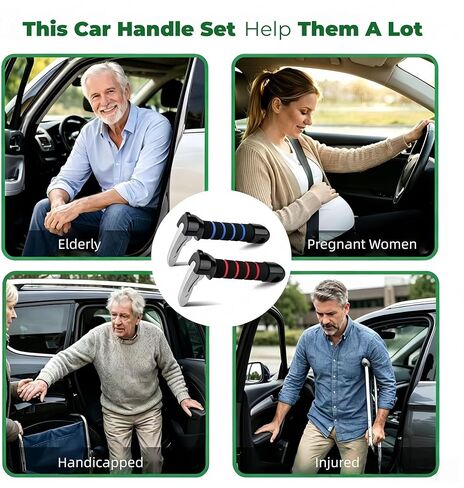 Car Handle Assist for Elderly -2 Pack Car Door Handle for Elderly & Seniors & Handicap - Multifunction Car Armrest Portable Bar in Saudi Arabia
