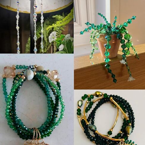 1000pcs Green Glass Beads for Jewelry Making, 4/6/8mm Assorted Size and Color Crsystal Beads for Plant DIY Bracelet Necklace Earring Craft Kit with Organizer Box, St. Patrick's Day in Saudi Arabia