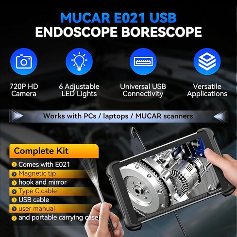MUCAR Car Diagnostic Tool Combos Professional, 892BT AI-Assisted OBD2 Scanner + TK101 Tool+E021 USB Endoscope+Tempered Glass Screen Protector, 4PCS Automotive Scan Tool Set,Free Lifetime Upgrade in Saudi Arabia