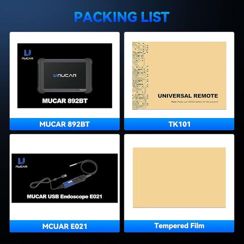MUCAR Car Diagnostic Tool Combos Professional, 892BT AI-Assisted OBD2 Scanner + TK101 Tool+E021 USB Endoscope+Tempered Glass Screen Protector, 4PCS Automotive Scan Tool Set,Free Lifetime Upgrade in Saudi Arabia
