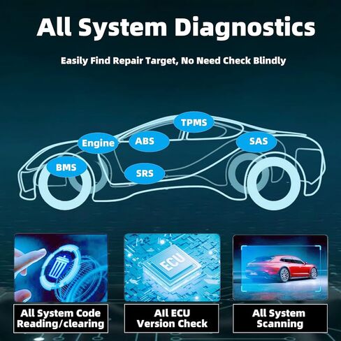 Autel MaxiAP AP2500 Obd2 قارئ رموز بلوتوث الماسح الضوئي، ترقية AP200/AP200C/AP200H/AP200M، أفضل AP2500E، أداة مسح ضوئي للسيارة، 5 خدمات DIY، 45+ علامة تجارية للسيارات، هواتف Android/iOS المتوافقة in Kuwait