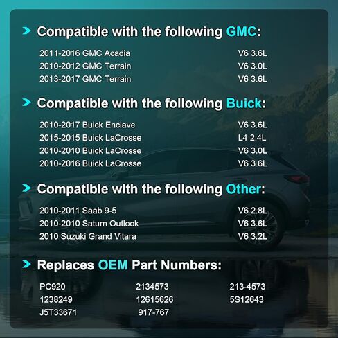 مستشعر موضع العمود المرفقي للمحرك PC920 متوافق مع شيفروليه إكوينوكس lmpala Malibu Camaro Traverse GMC Acadia Terrain Buick Enclave Lacrosse Cadillac ATS CTS SRX STS XTS Saab Saturn V6 3.0L 3.6L in Kuwait