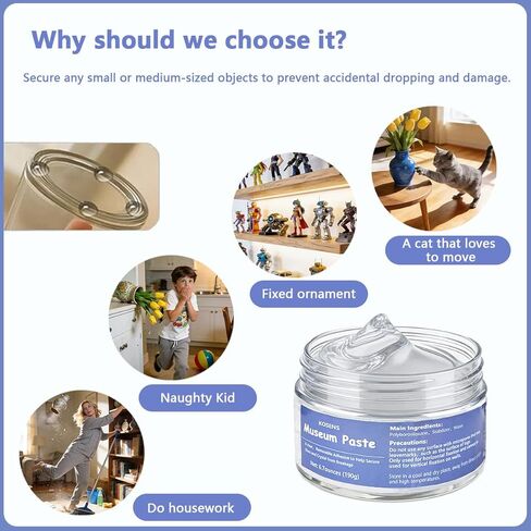 6.7 Oz Exhibits Gel for Museum，Removable Adhesive Gel Used in Museums to Protect Collections and Family Vases from Falling，Fixed Decorations and Collection，Reusable & No Residue in Saudi Arabia