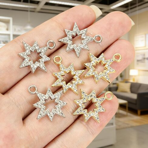 Celestial Charm Jewelry Set, 60pcs Sun Moon Star Pendants in Silver & Gold for DIY Necklace, Earrings, Bracelets – Perfect for Crafting & Jewelry Making in Saudi Arabia