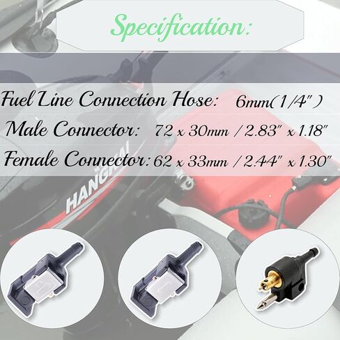6mm 1/4" Fuel Pipe Joint Comp Connector For Yamaha Outboard 6-90 HP 6G1-24305 6Y1-24305 6Y1-24305-06-00 Engine Side Male Connector(6G1-24304-02) in Saudi Arabia
