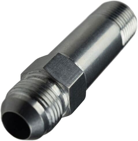 ICT Billet Straight -10AN Flare Male to 1/2"NPT Pipe Turbo Drain Adapter Fitting 10 AN Bare Aluminum AN816-10-08AXL in Kuwait