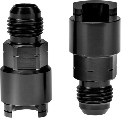 QWORK Quick Disconnect Female EFI Fuel Rail Fitting, 6AN Male to 3/8", 2 Pcs, Black, Aluminum in Kuwait