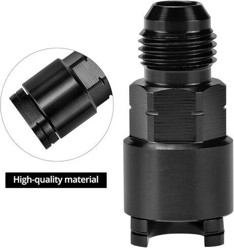 QWORK Quick Disconnect Female EFI Fuel Rail Fitting, 6AN Male to 3/8", 2 Pcs, Black, Aluminum in Kuwait