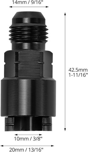 QWORK Quick Disconnect Female EFI Fuel Rail Fitting, 6AN Male to 3/8", 2 Pcs, Black, Aluminum in Kuwait