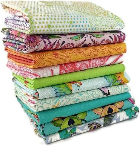 حزمة Tula Pink Fat Quarter (10 قطع) - Tula Pink - Free Spirit 18 × 21 بوصة (45.72 سم × 53.34 سم) قطع القماش نسيج اللحاف DIY in Kuwait