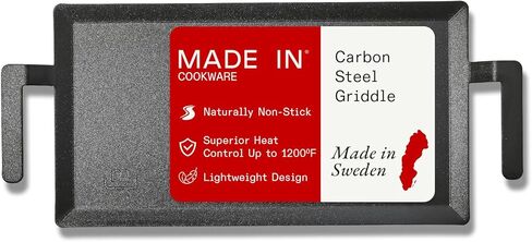 Made In Cookware - Carbon Steel Griddle - (Like Cast Iron, but Better) - Professional Cookware - Crafted in Sweden - Induction Compatible in Kuwait