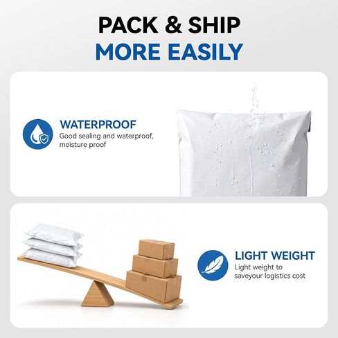 Poly Mailers 6x9 Inch White 100 Pack, Mini Self Adhesive Shipping Envelopes for Small Business, Strong Adhesive Waterproof and Tear-Proof Postal Bags in Saudi Arabia