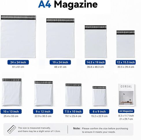 Poly Mailers 6x9 Inch White 100 Pack, Mini Self Adhesive Shipping Envelopes for Small Business, Strong Adhesive Waterproof and Tear-Proof Postal Bags in Saudi Arabia