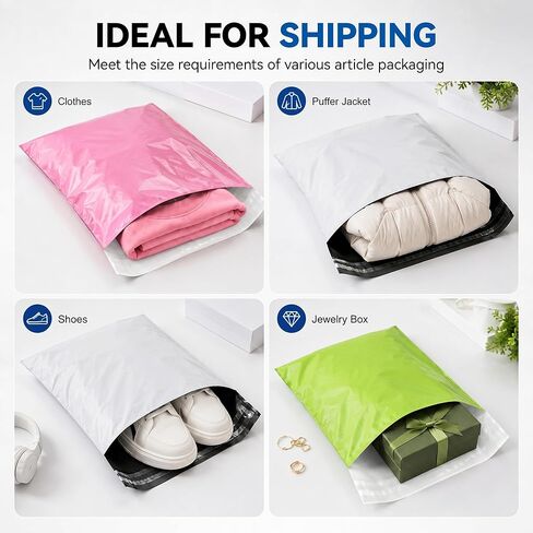 Poly Mailers 6x9 Inch White 100 Pack, Mini Self Adhesive Shipping Envelopes for Small Business, Strong Adhesive Waterproof and Tear-Proof Postal Bags in Saudi Arabia